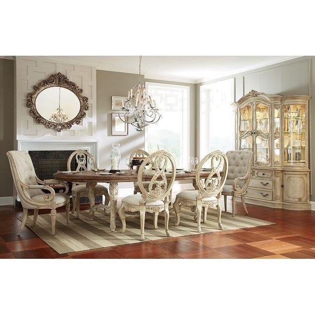 Jessica Mcclintock The Boutique Oval Dining Room Set White Veil American Drew Furniture Cart