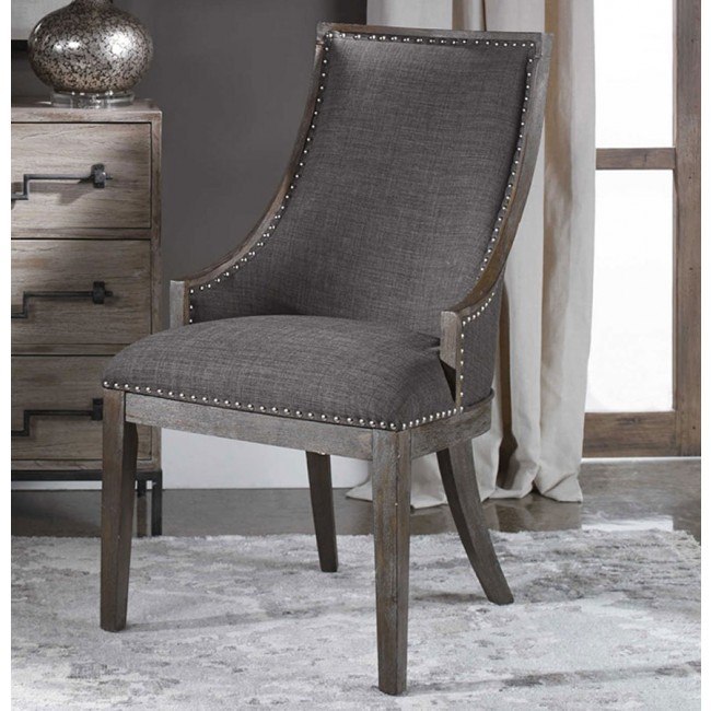 Aidrian Accent Chair (Charcoal Gray) Uttermost Furniture