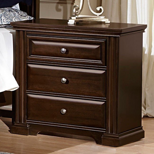 Knightsbridge Nightstand Dark Cherry Vaughan Bassett Furniture Cart
