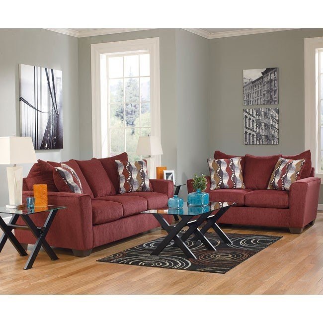 Brogain Burgundy Living Room Set BenchCraft | Furniture Cart