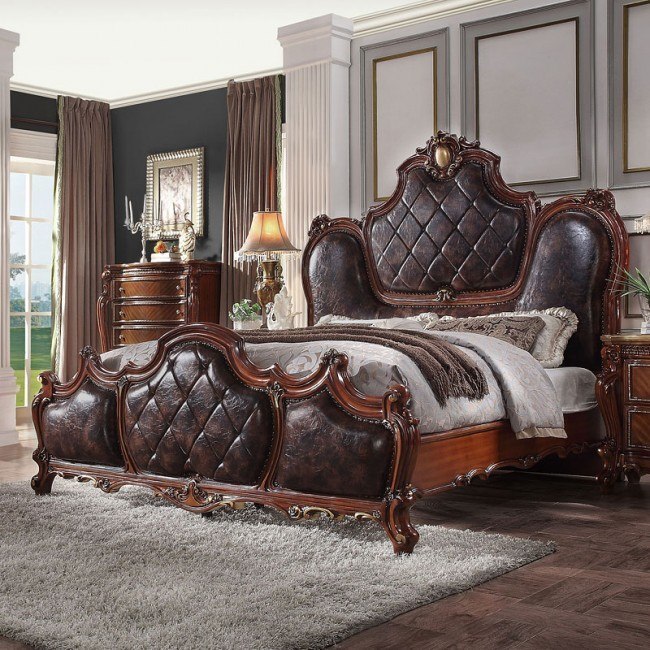 Picardy Panel Bed (Honey Oak) Acme Furniture | Furniture Cart