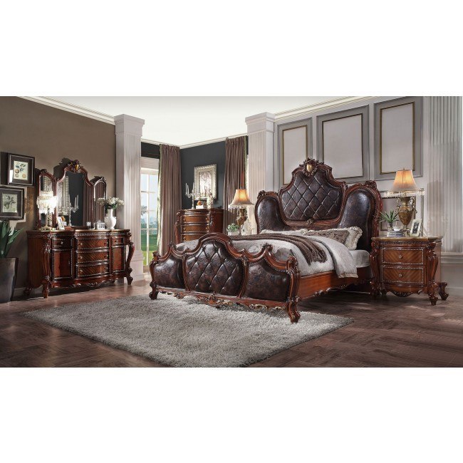 Picardy Panel Bedroom Set Cherry Oak Acme Furniture Furniture Cart