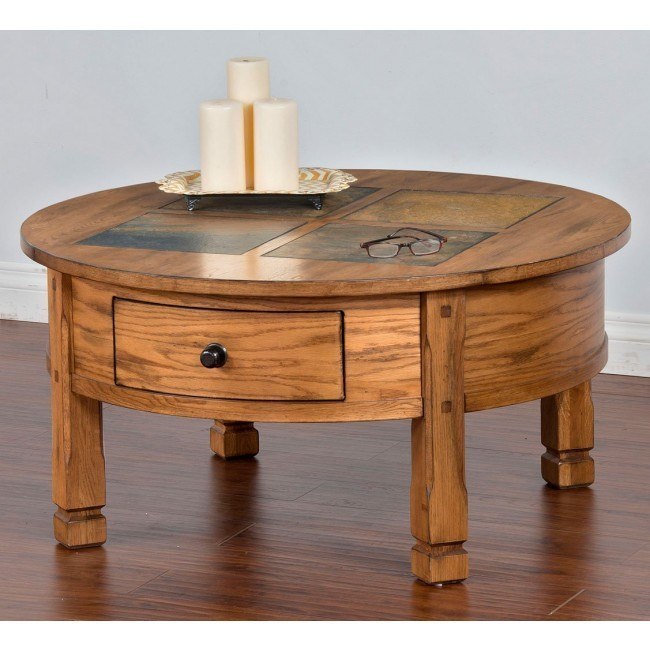 Sedona Slate Top Round Coffee Table Sedona Slate Top Round Coffee Table
