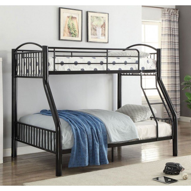 Cayelynn Twin Over Full Bunk Bed (Black) Acme Furniture Furniture Cart