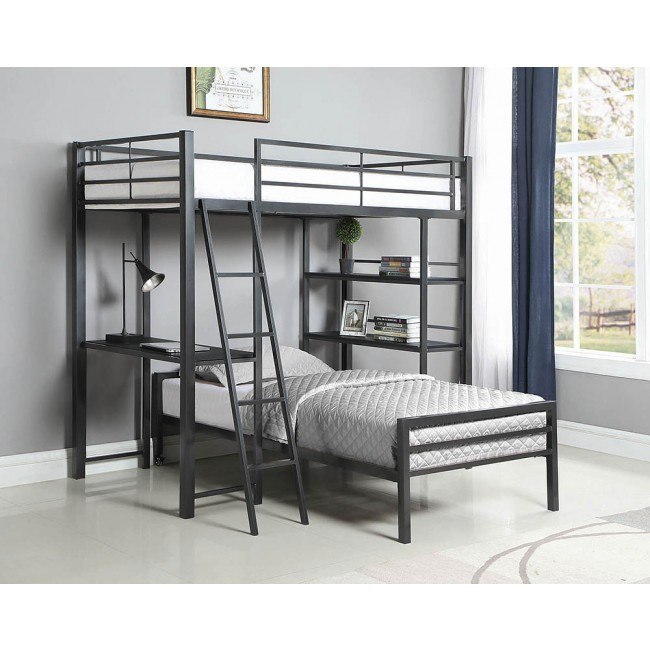 Hadley Twin Workstation Loft Bed Coaster Furniture Furniture Cart