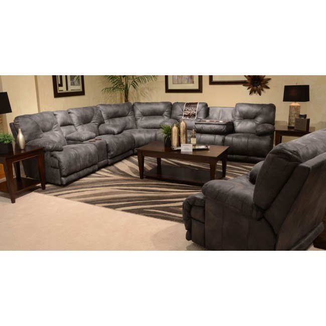 voyager slate reclining sectional