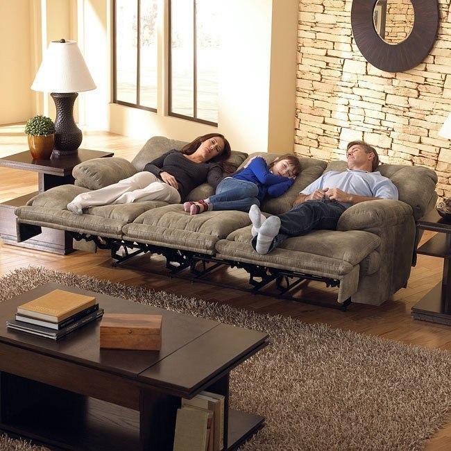 Voyager Lay Flat Triple Reclining Sofa (Brandy) Catnapper, 1 Reviews |  Furniture Cart