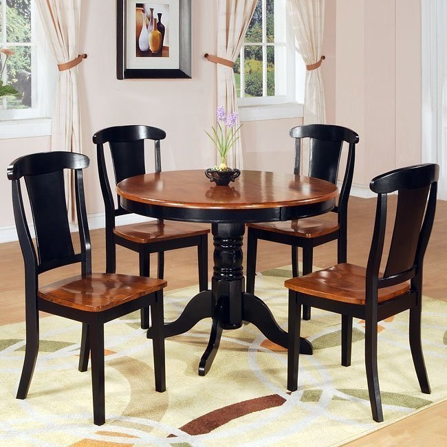 Two-Tone Round 5-Piece Dinette World Imports | Furniture Cart