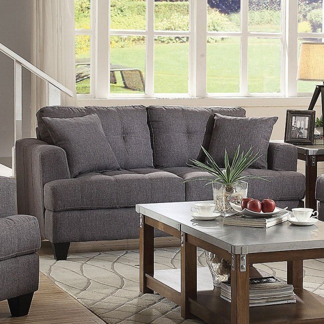 Samuel Loveseat Charcoal Coaster Furniture Cart Samuel Loveseat Charcoal Coaster