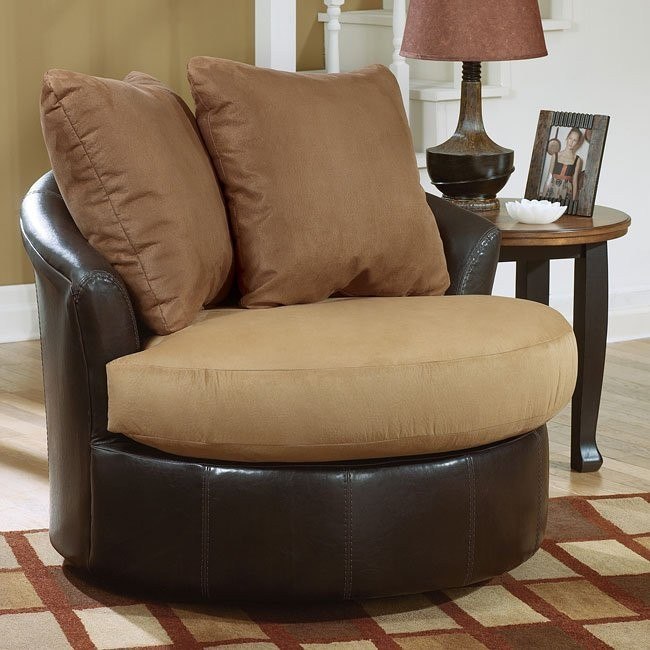 Lawson - Saddle Round Swivel Chair Signature Design | Furniture Cart