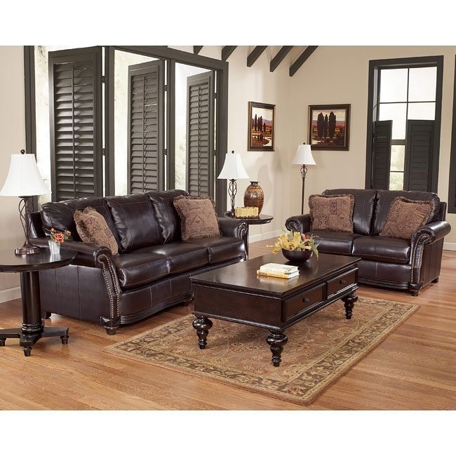 Collinsworth Place Durablend Burgundy Living Room Set Signature