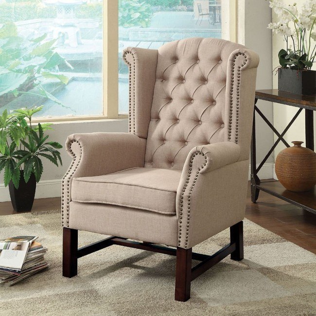 Manly Accent Chair (Beige) Acme Furniture Furniture Cart