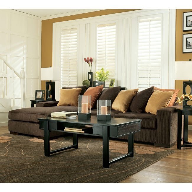 oasis chocolate sectional living room set signature