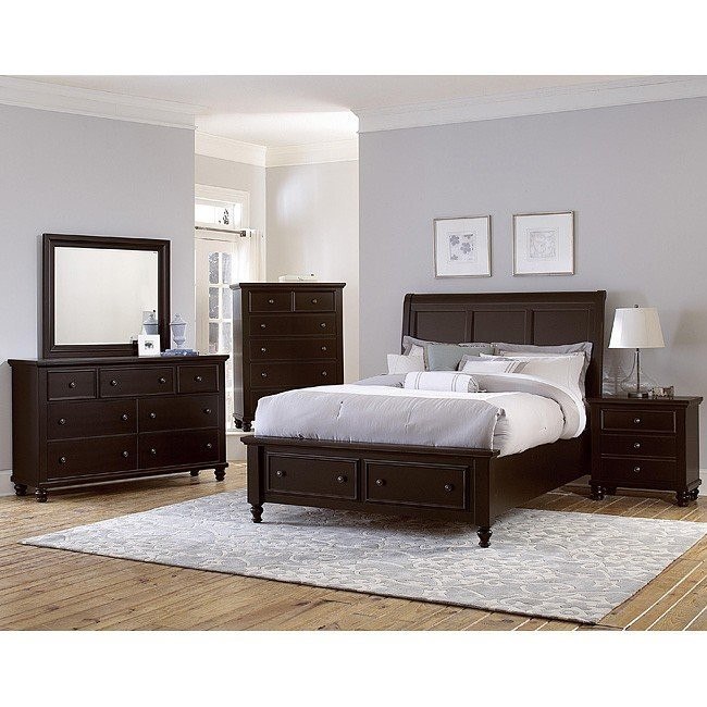 Ellington Sleigh Storage Bedroom Set (Merlot) Vaughan ...