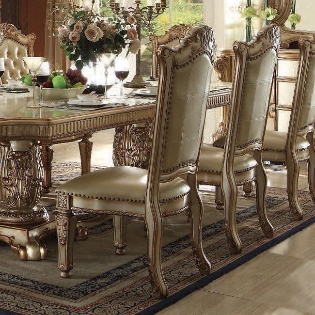 Vendome Side Chair Gold Patina Set Of 2 Acme Furniture Furniture Cart