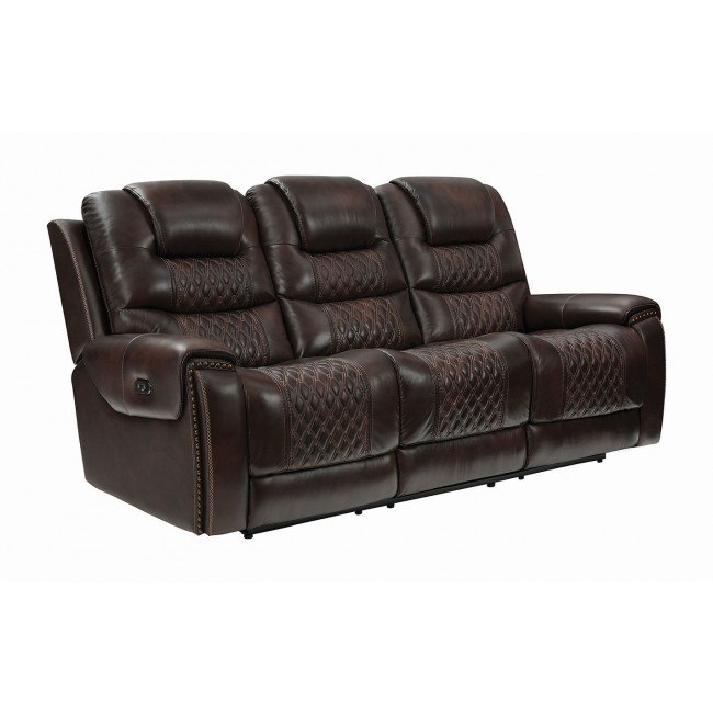 North Reclining Sofa W Headrests Dark Brown North Reclining Sofa W Headrests Dark Brown