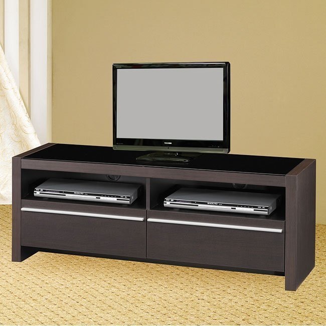 Cappuccino Contemporary Media Console Coaster Furniture Furniture Cart