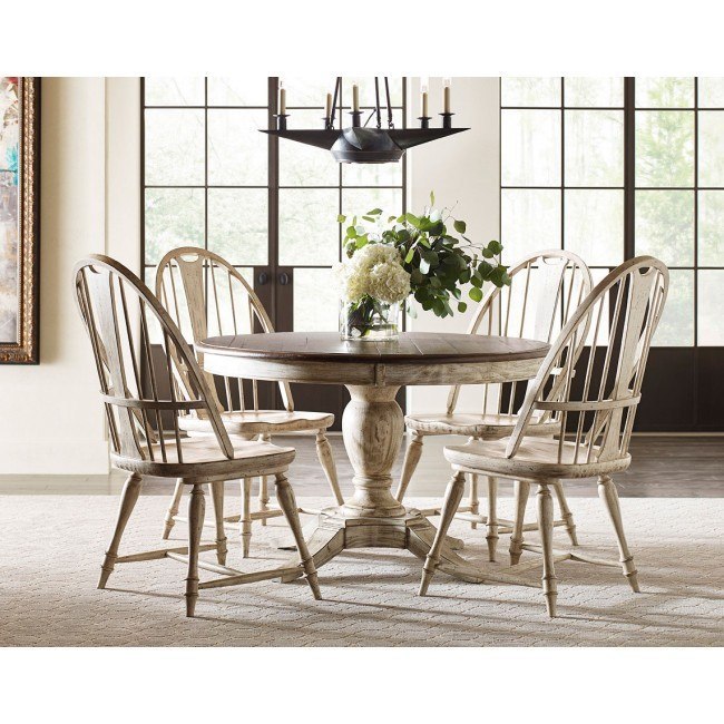 Weatherford Milford Dining Room Set W/ Baylis Chairs (Cornsilk) Kincaid