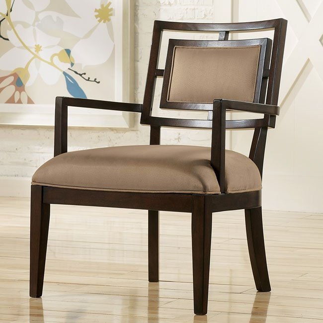 Aaron - Mocha Showood Accent Chair Signature Design | Furniture Cart