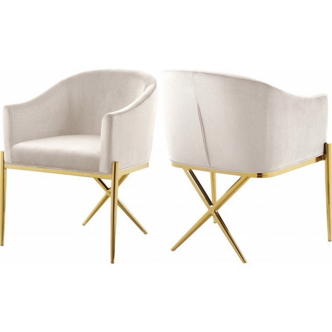 Xavier Side Chair Cream Gold Meridian Furniture Furniture Cart