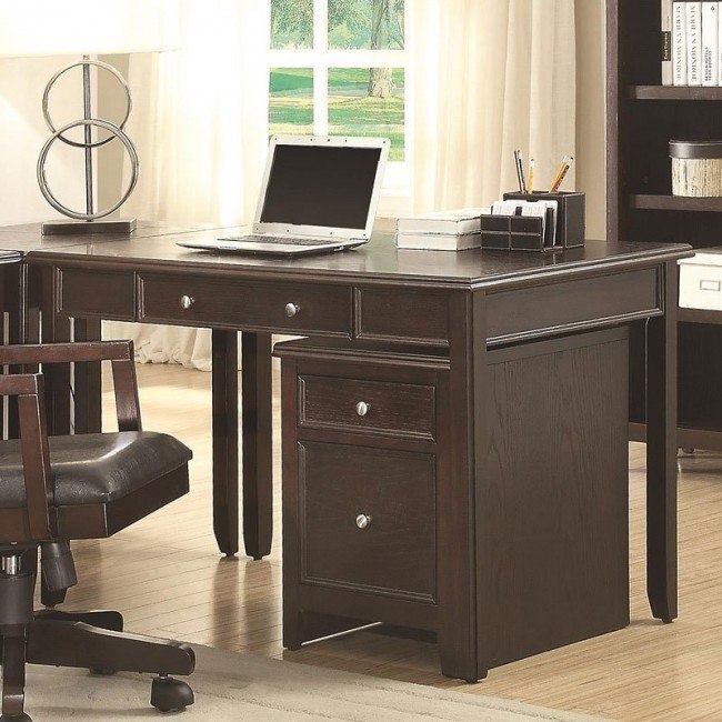 Maclay Computer Desk Dark Brown Coaster Furniture Furniture Cart