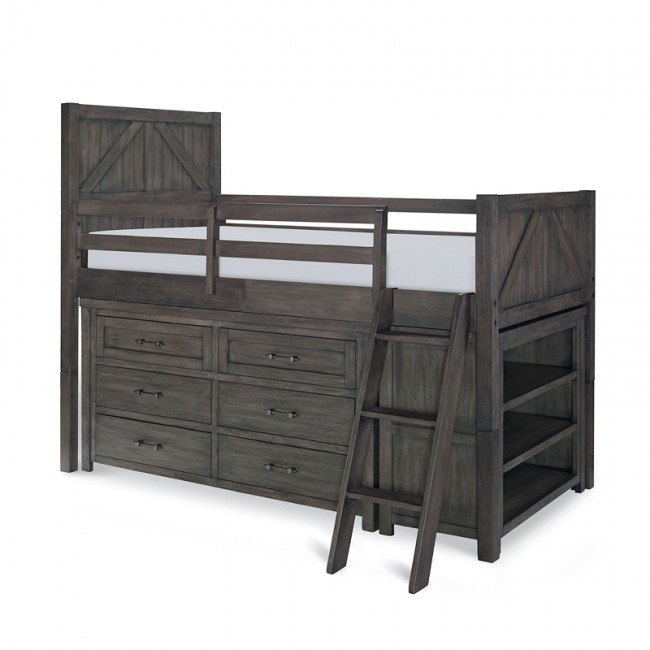 Bunkhouse Mid Loft Bed W/ Dresser And Bookcase Legacy Classic Kids |  Furniture Cart