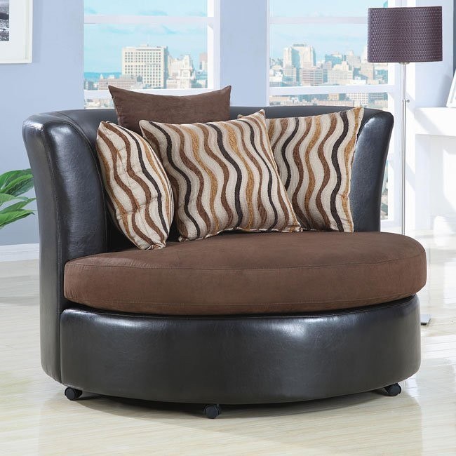 Upholstered Round Swivel Chair Coaster Furniture Furniture Cart