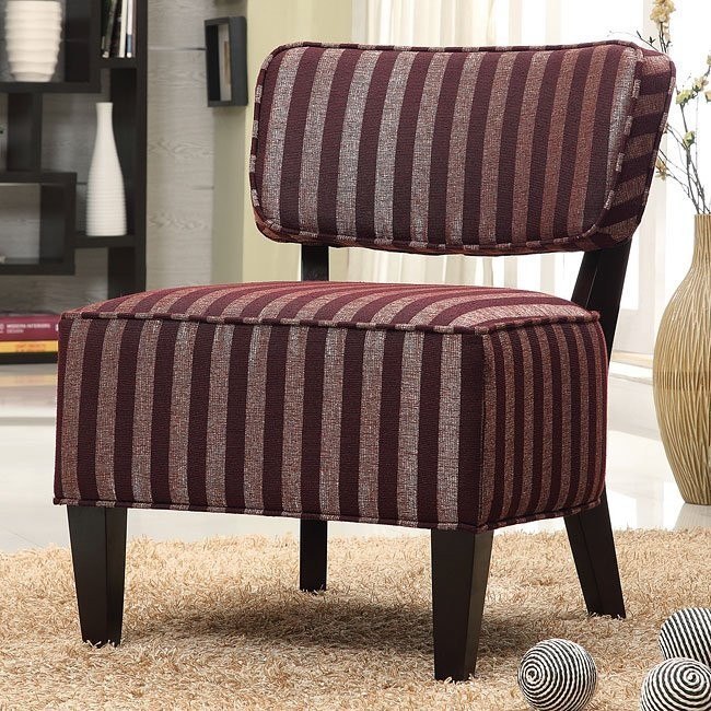 Striped Accent Chair (Burgundy) Coaster Furniture