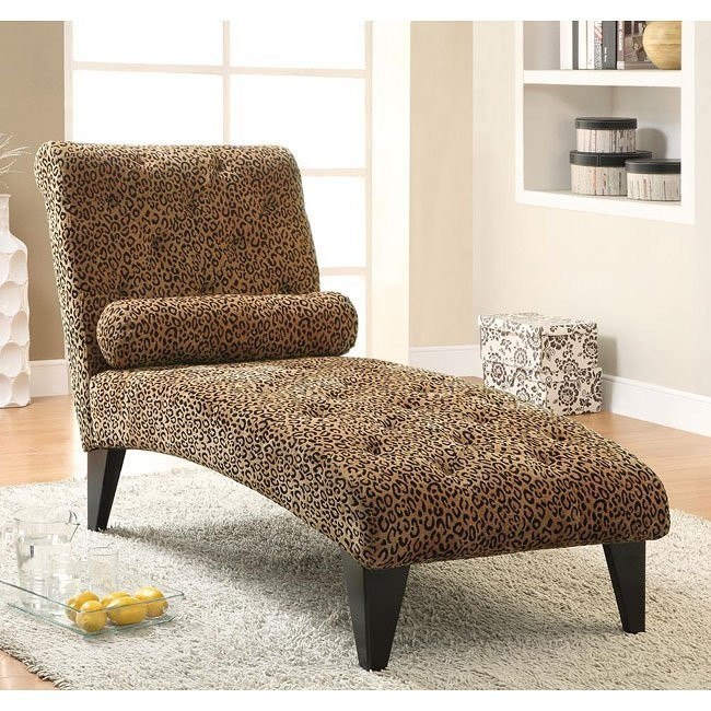 Velvet Chaise In Leopard Pattern Coaster Furniture ...
