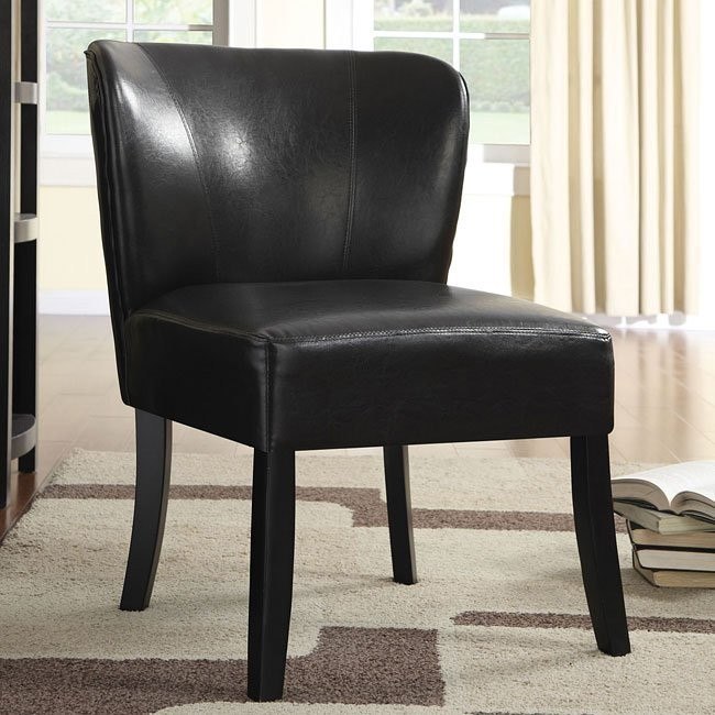 Dark Brown Vinyl Accent Chair Coaster Furniture Furniture Cart