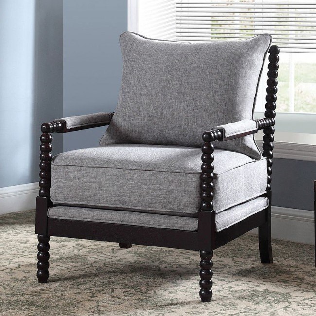 Grey Linenlike Accent Chair Coaster Furniture Furniture Cart