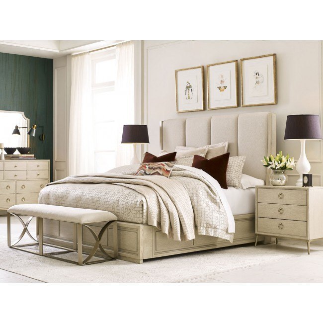 Lenox Siena Upholstered Panel Bedroom Set American Drew Furniture Cart