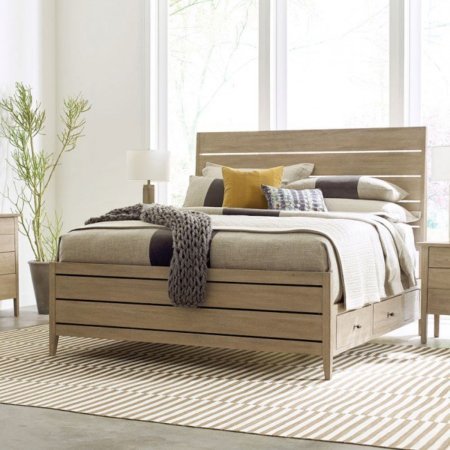 Symmetry Incline Oak High Footboard Storage Bed Kincaid Furniture Furniture Cart