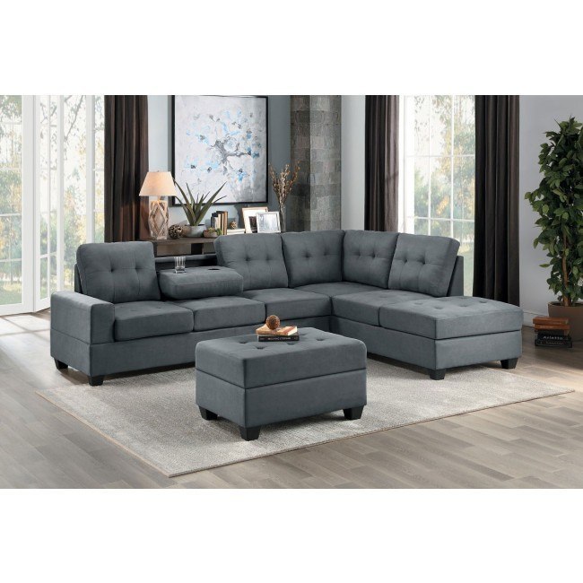 Maston Sectional Set Dark Gray Homelegance Furniture Cart