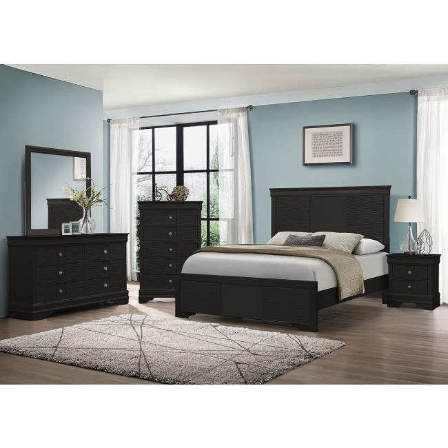 Wave Black Panel Bedroom Set Standard Furniture | Furniture Cart