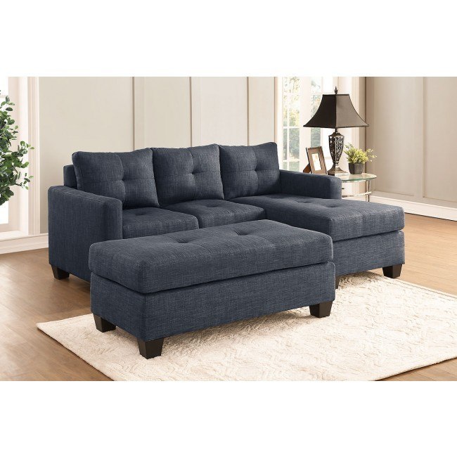 Phelps Sofa Chaise Set Dark Gray Homelegance Furniture Cart