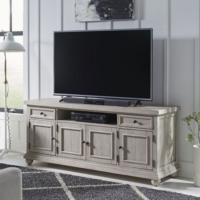 Harvest Home 66 Inch TV Console (Cottonfield White)