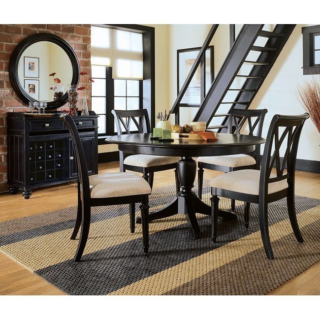 Camden Dark Round Dining Room Set American Drew Furniture Cart