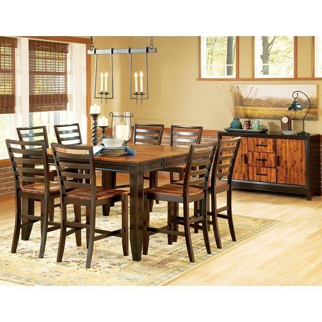 Belfort Essentials Abaco Solid Wood Acacia Top Rectangular Leg Table With Self Storing Butterfly Leaf Belfort Furniture Kitchen Tables
