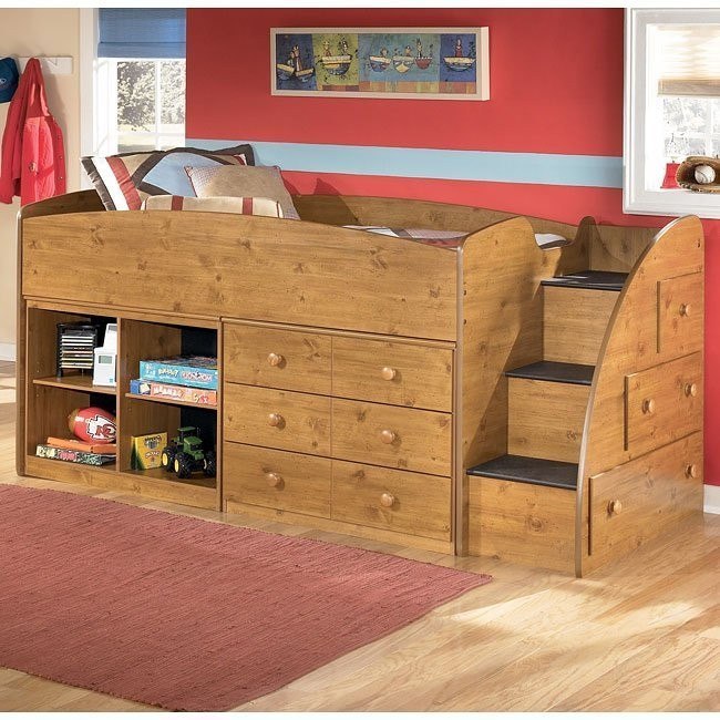 Stages Storage Loft Bed W Right Steps Signature Design