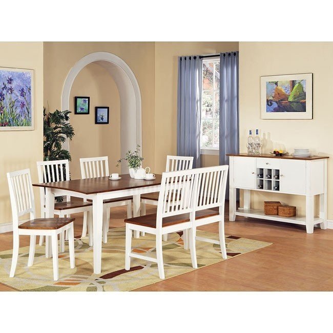 Branson Dining Room Set White Oak Steve Silver Furniture 1 Reviews Furniture Cart