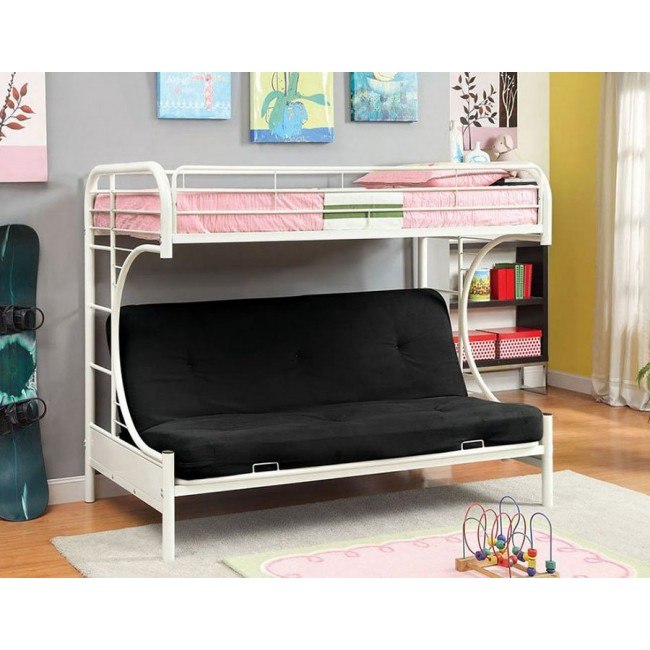 white futon bunk bed