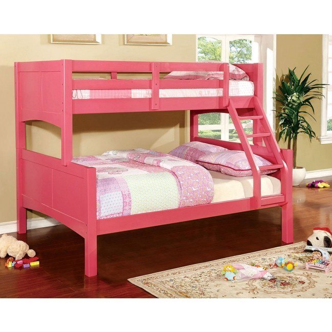 pink bunk bed twin over full