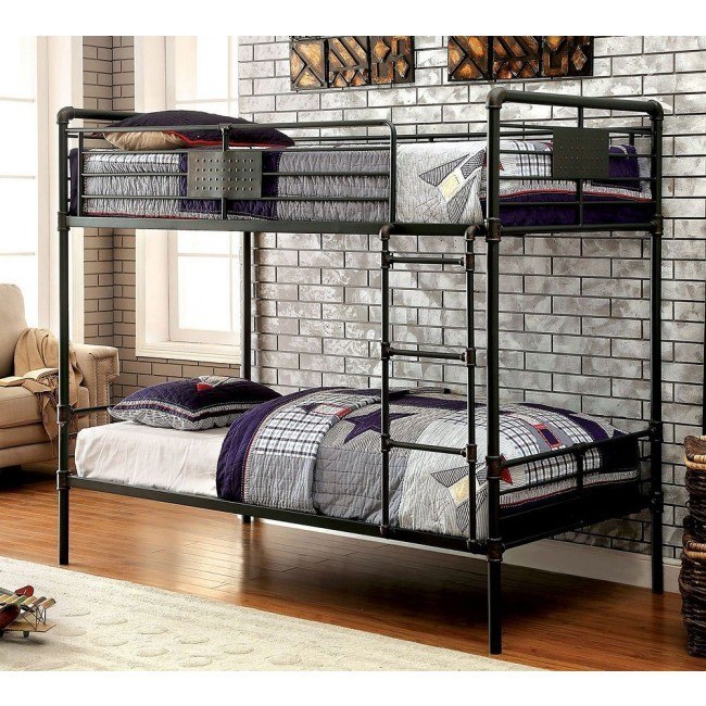 Olga I Industrial Twin Over Twin Bunk Bed Furniture Of America