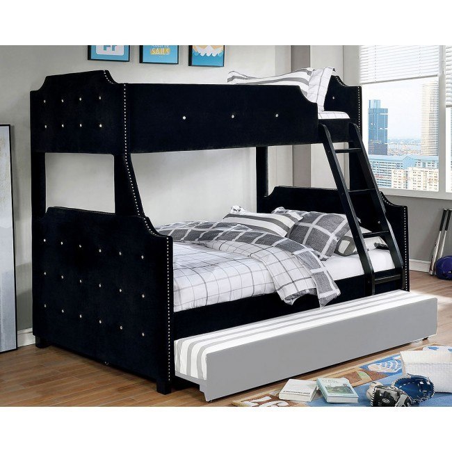 black bunk beds
