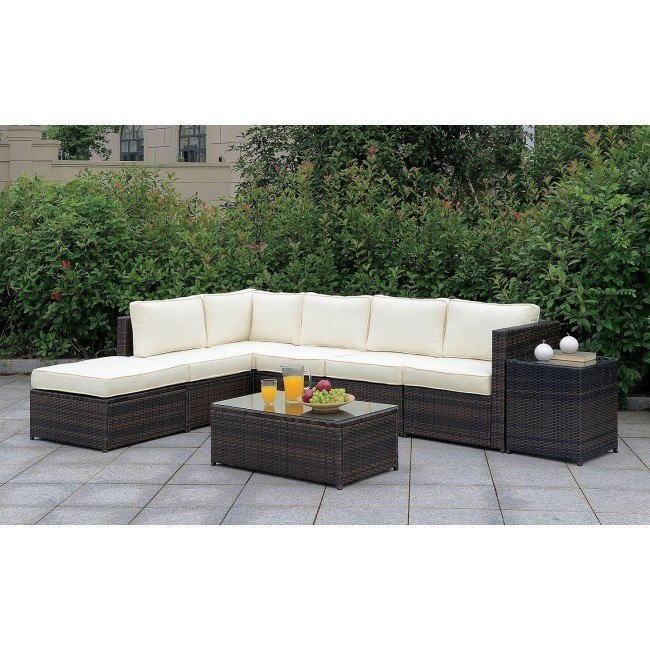 Ilona Outdoor L Shaped Sectional Set Configuration 4 Furniture Of America Furniture Cart