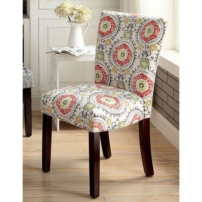 Prue Orange Aboriginal Accent Chair Set Of 2 Furniture Of