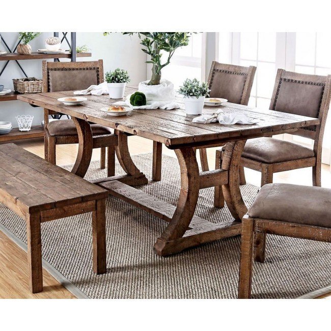 Gianna 77 Inch Dining Table Furniture Of America Furniture Cart