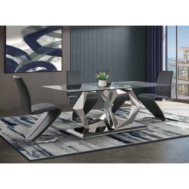 D1675 Dining Room Set W/ Black Chairs Global Furniture Furniture Cart