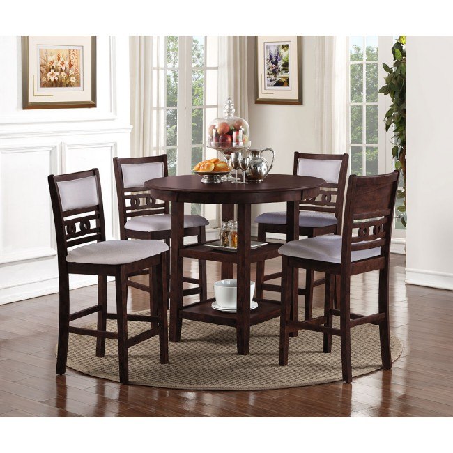 Gia 5 Piece Counter Height Dining Room Set Cherry New Classic Furniture Furniture Cart